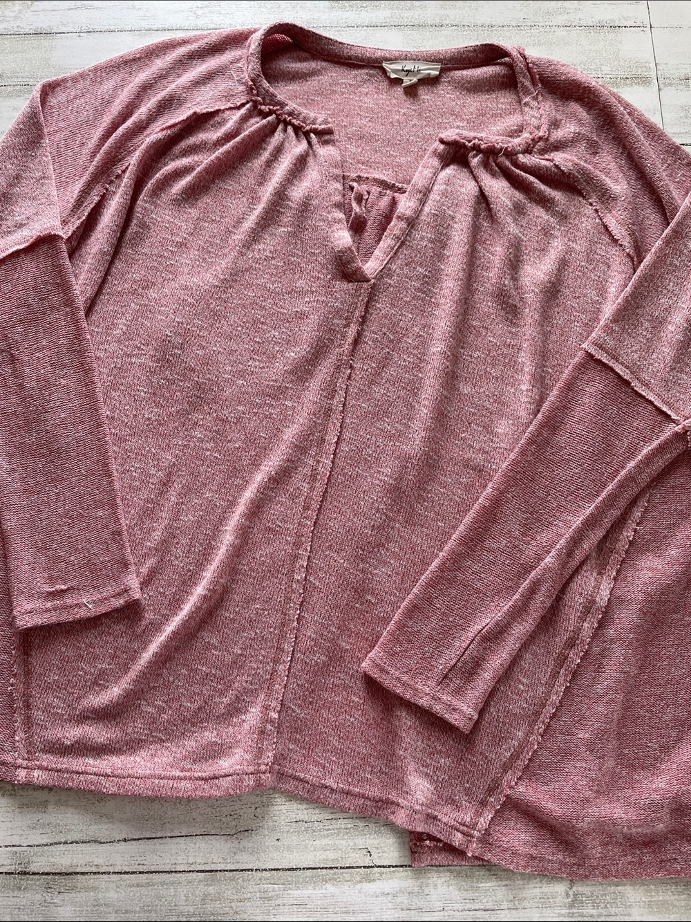 Kye Mi Soft Pink Lightweight Open Back Knit Pullover